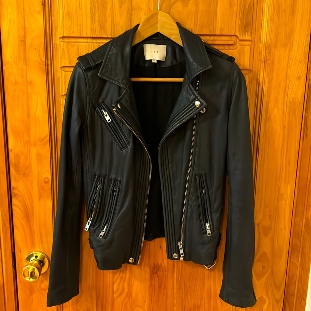 IRO black leather jacket size 36
